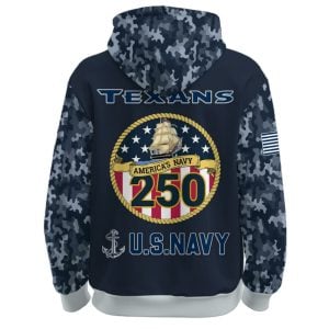 Texans US Navy 250th Birthday Celebration Hoodie 20252