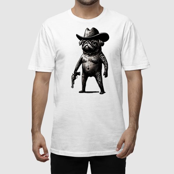 Funny Pug Cowboy T-shirt