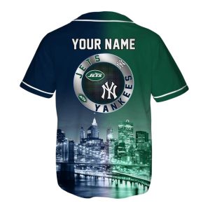 Jets x Yankees Skyline Customized Baseball Jersey2