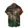 Animal Bear Billiards Print Men’s Pocket Short Sleeve Shirts