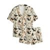 Bat Spooky Halloween Satin Pajama Set