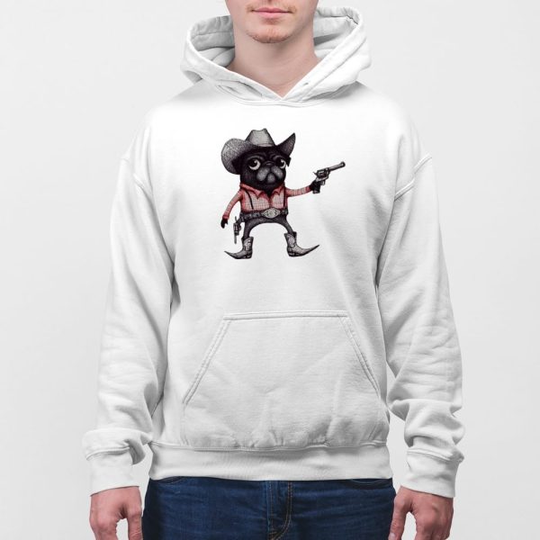 Black Pug Funny Cowboy T-shirt