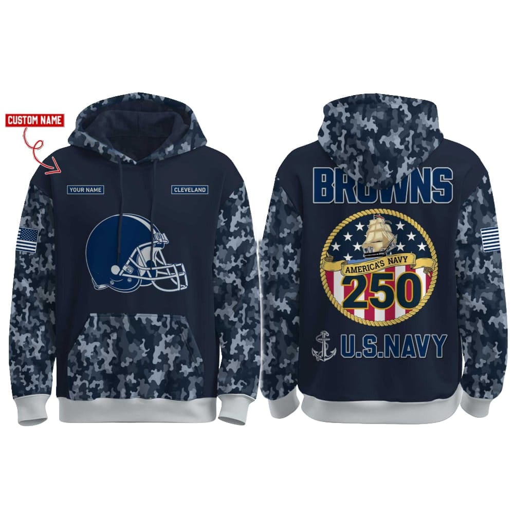 Browns US Navy 250th Birthday Celebration Hoodie 2025 Browns US Navy 250th Birthday Celebration Hoodie 2025