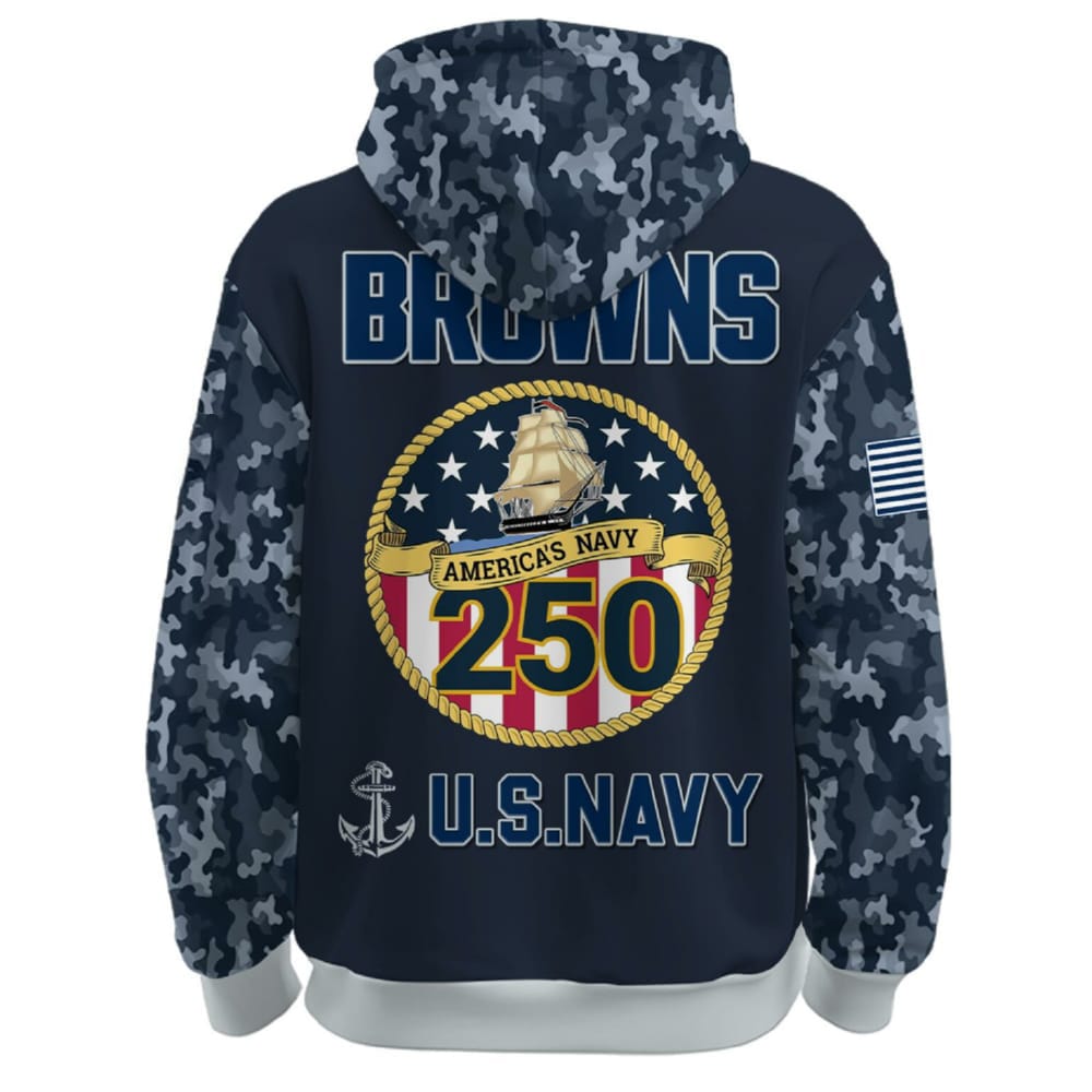 Browns US Navy 250th Birthday Celebration Hoodie 2025 Browns US Navy 250th Birthday Celebration Hoodie 2025