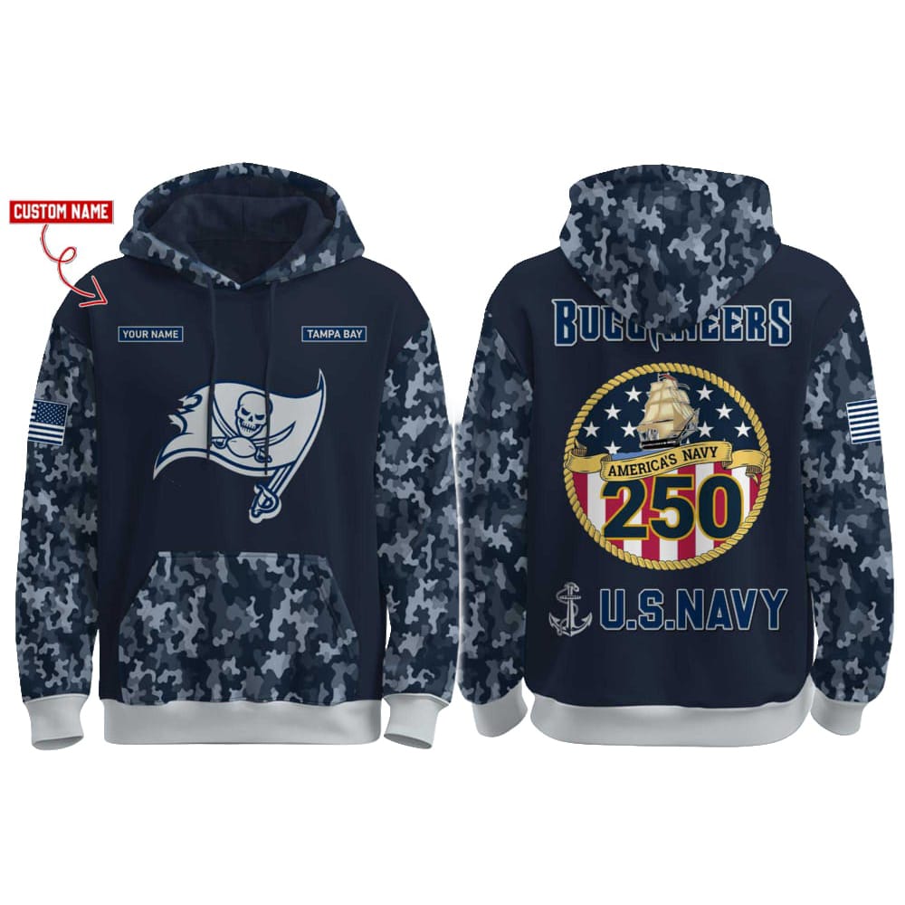 Buccaneers US Navy 250th Birthday Celebration Hoodie 2025 Buccaneers US Navy 250th Birthday Celebration Hoodie 2025