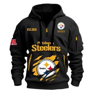 Steelers Est 1933 Custom Name Quarter Zip Hoodie1