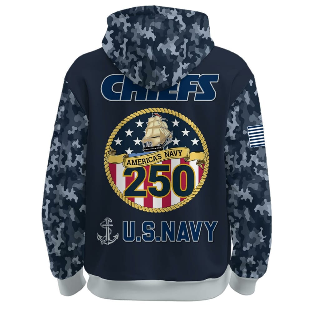 Chiefs US Navy 250th Birthday Celebration Hoodie 2025 Chiefs US Navy 250th Birthday Celebration Hoodie 2025