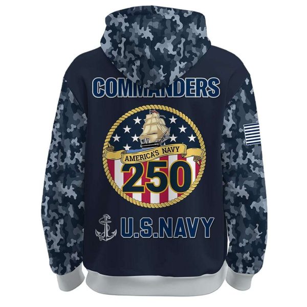 Commanders US Navy 250th Birthday Hoodie