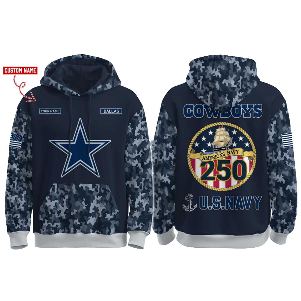 Cowboys US Navy 250th Birthday Celebration Hoodie 2025 Cowboys US Navy 250th Birthday Celebration Hoodie 2025