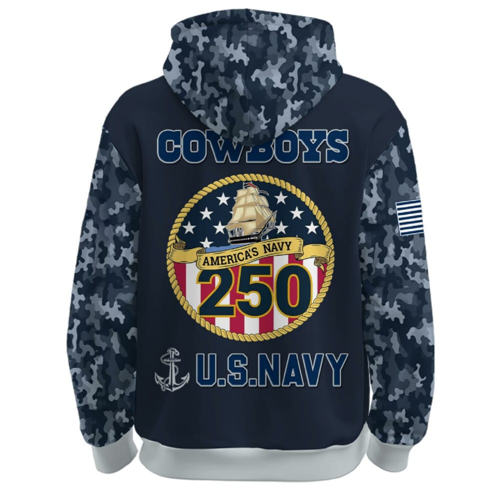 Cowboys US Navy 250th Birthday Celebration Hoodie 2025 Cowboys US Navy 250th Birthday Celebration Hoodie 2025