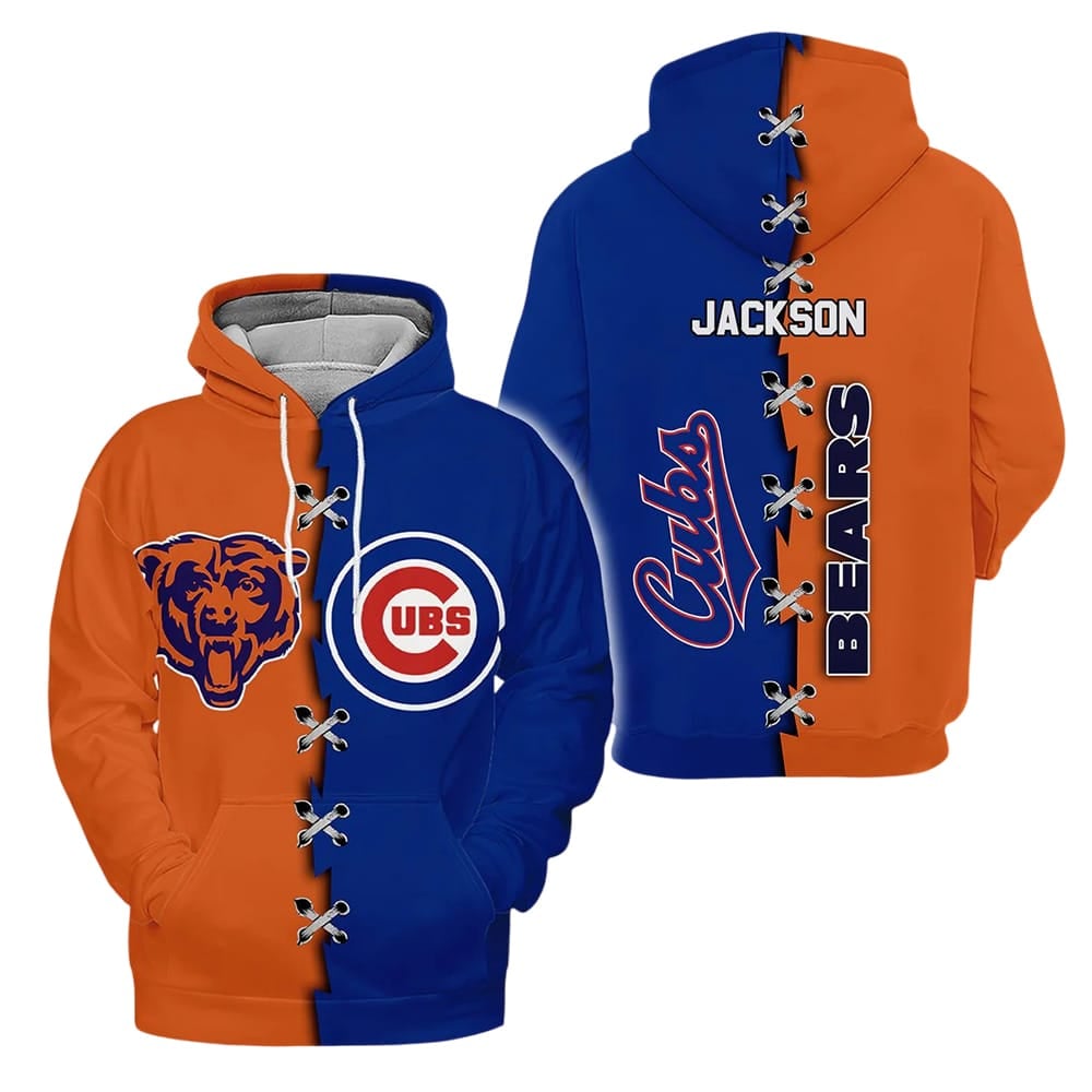 Cubs x Bears Customized Fleece Hoodie Cubs x Bears Customized Fleece Hoodie