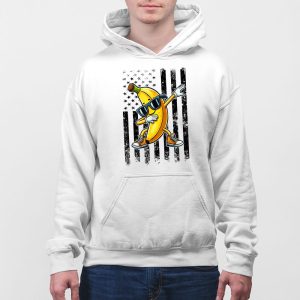 Dabbing Banana Retro American Flag Shirt 5