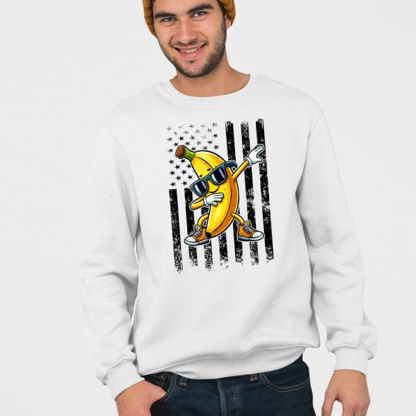 Dabbing Banana Retro American Flag Shirt