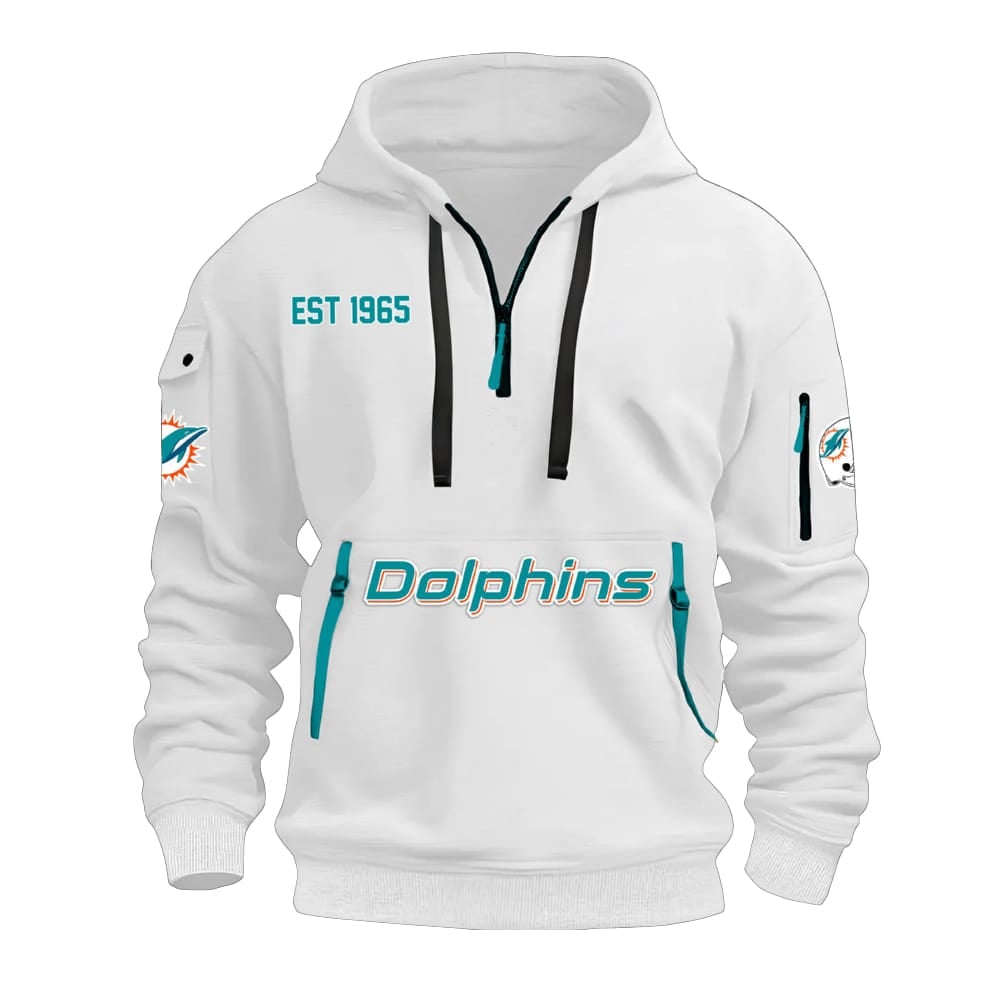 Dolphins Est 1965 Quarter Zip Hoodie Dolphins Est 1965 Quarter Zip Hoodie