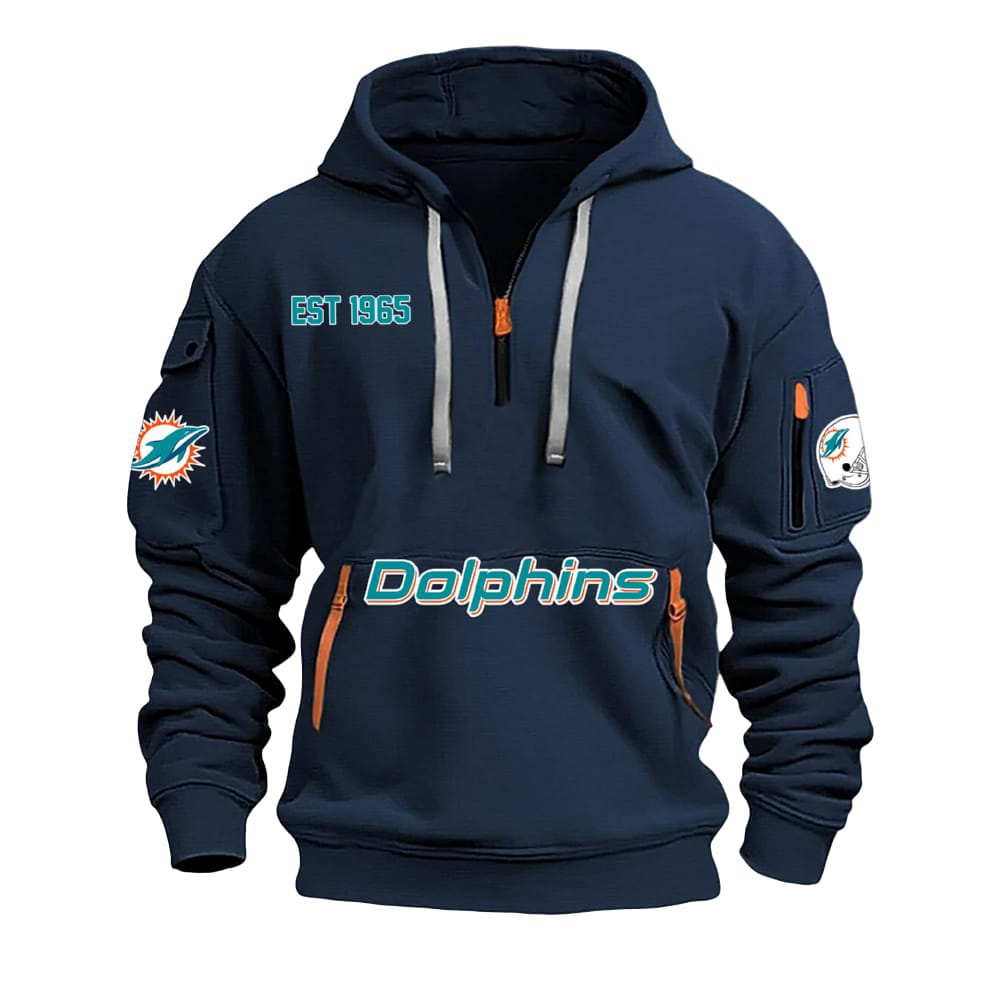 Dolphins Est 1965 Quarter Zip Hoodie Dolphins Est 1965 Quarter Zip Hoodie