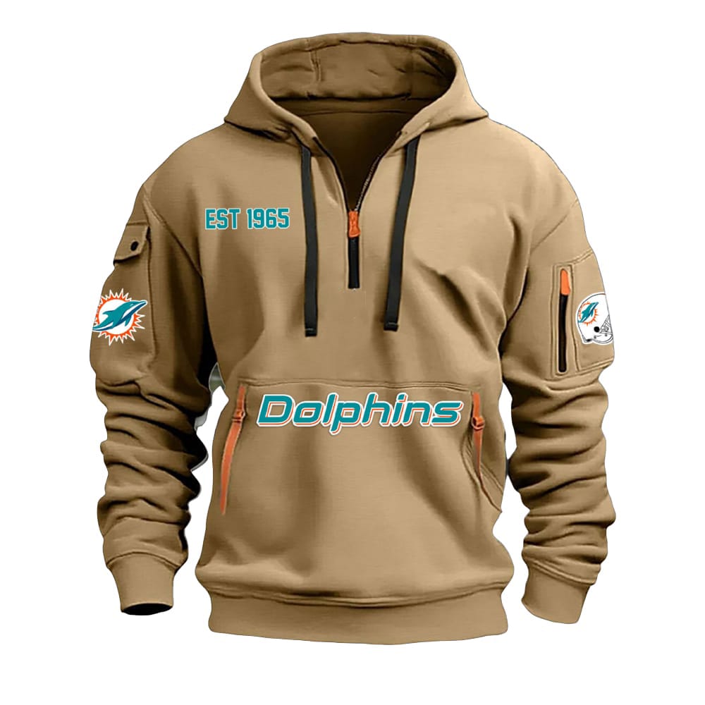 Dolphins Est 1965 Quarter Zip Hoodie Dolphins Est 1965 Quarter Zip Hoodie