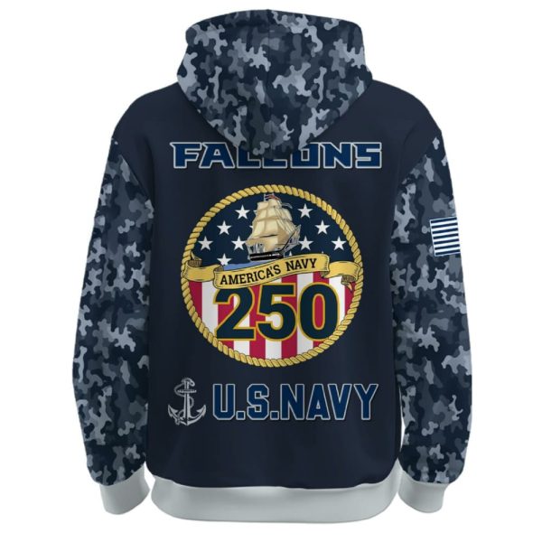 Falcons US Navy 250th Birthday Celebration Hoodie 2025