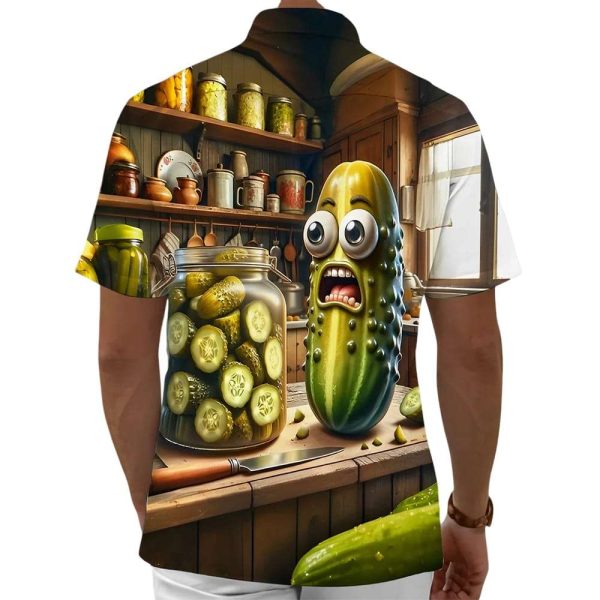 Funny Cucumber Men’s Pocket Short Sleeve Shirts