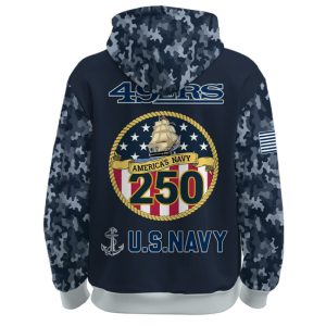 49ers US Navy 250th Birthday Celebration Hoodie 20252