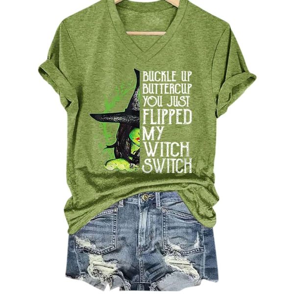 Halloween Buckle Up Buttercup You Just Flipped My Witch Switch Shirt