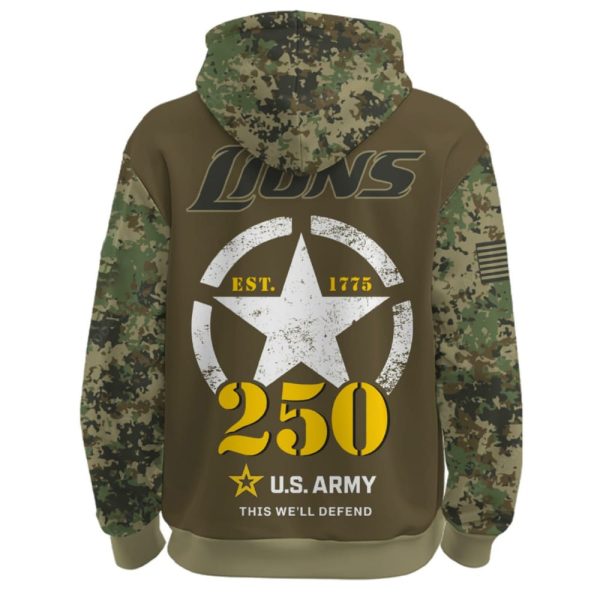 Lions US Army 250th Birthday Celebration Hoodie 2025