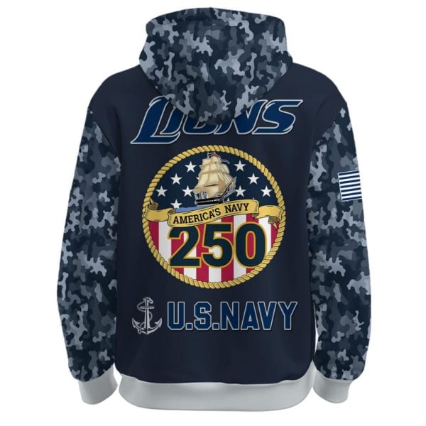 Lions US Navy 250th Birthday Celebration Hoodie 2025