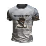 Men's Summer Western Style Buffalo Soldier Printed Casual Top