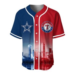 Rangers x Cowboys Skyline Customized Baseball Jersey1