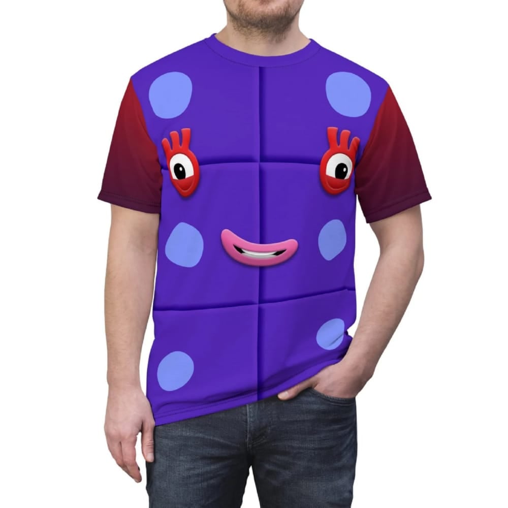 Number Six Purple Blocks Costume Shirt Number Six Purple Blocks Costume Shirt