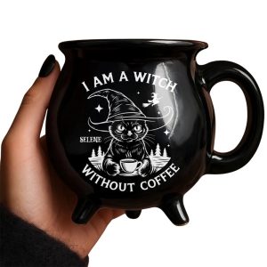 Personalized I Am A Witch Without Coffee Halloween Cauldron Mug2