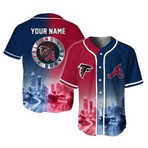 Falcons x Braves Skyline Customized Baseball Jersey