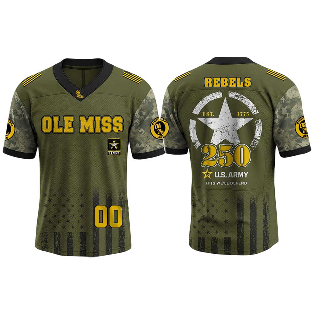 Ole Miss Rebels US ARMY 250th Birthday Celebration Jersey Ole Miss Rebels US ARMY 250th Birthday Celebration Jersey