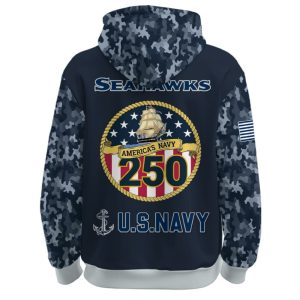 Seahawks US Navy 250th Birthday Celebration Hoodie 20252