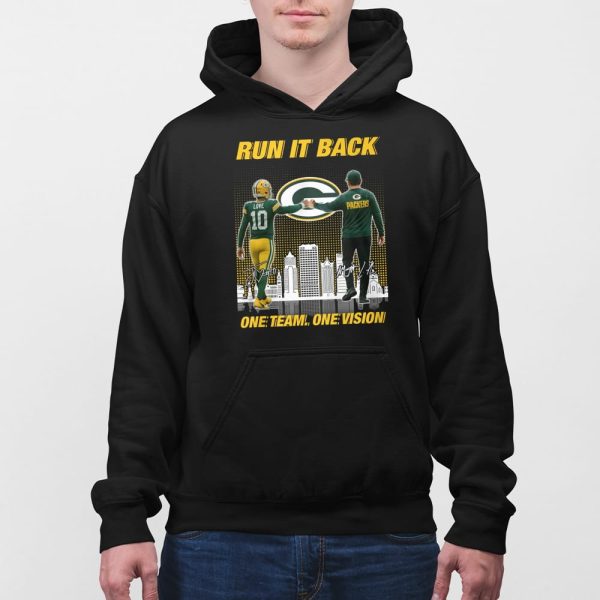 Packers Jordan Love Matt LaFleur Run It Back One Team One Vision Shirt
