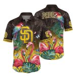 Padres Hawaiian Shirt Flower Pink Crane Pattern For Fans
