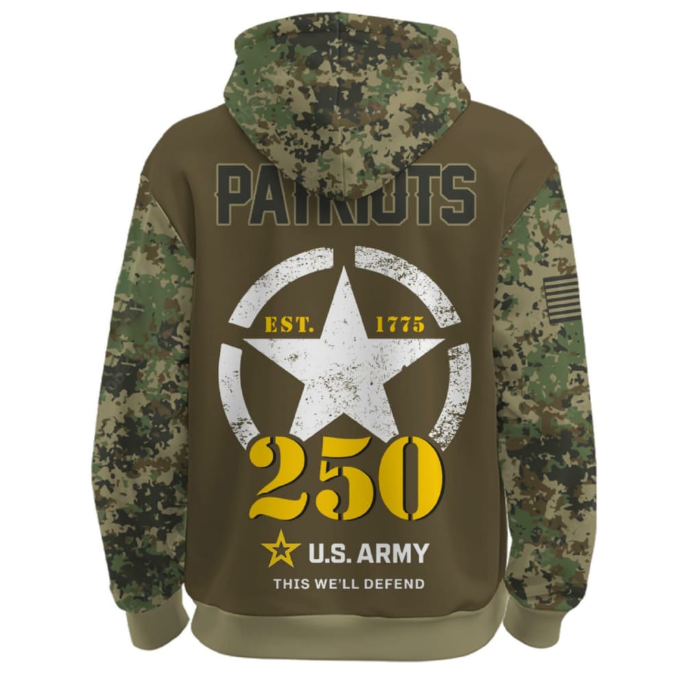 Patriots US Army 250th Birthday Celebration Hoodie 2025 Patriots US Army 250th Birthday Celebration Hoodie 2025