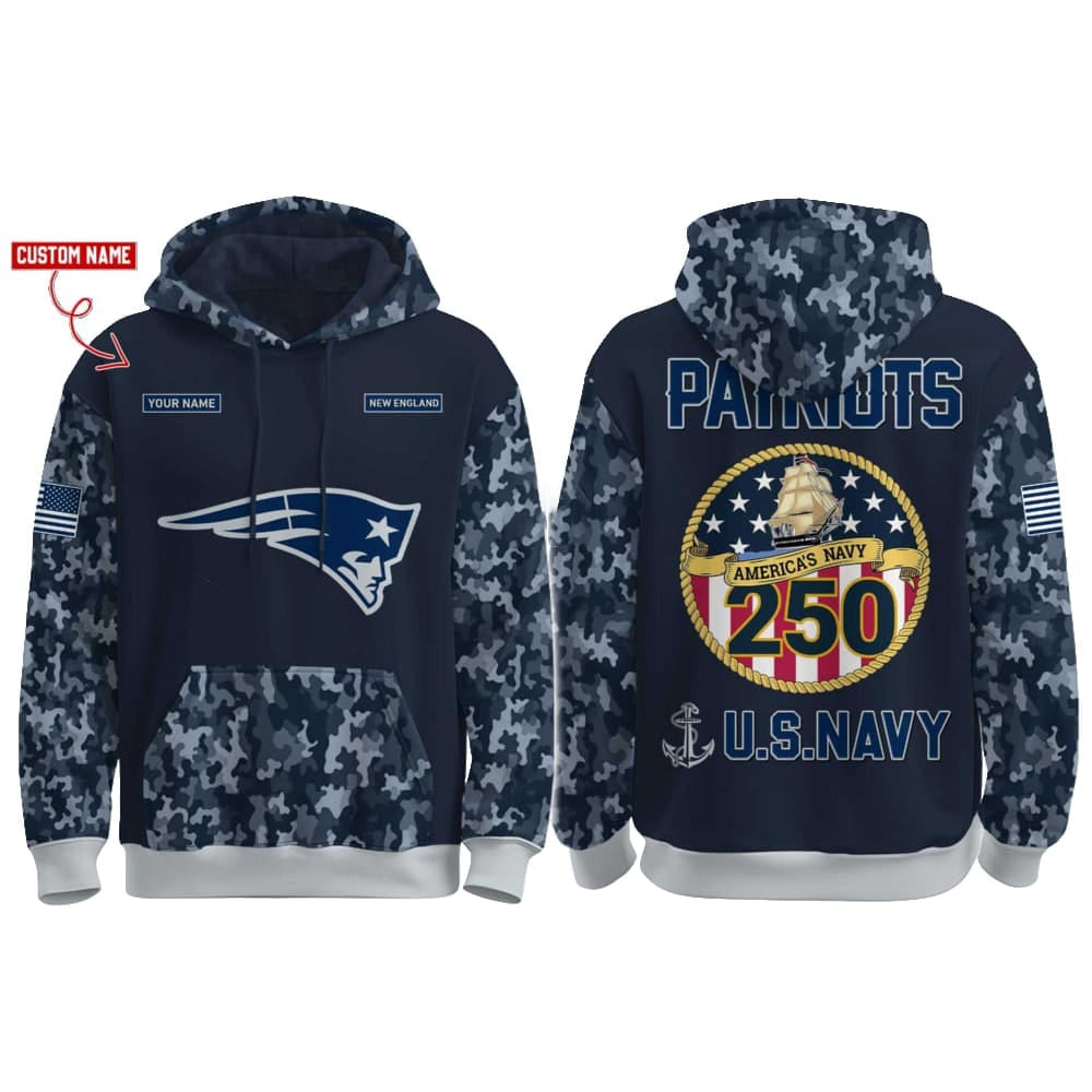 Patriots US Navy 250th Birthday Celebration Hoodie 2025 Patriots US Navy 250th Birthday Celebration Hoodie 2025