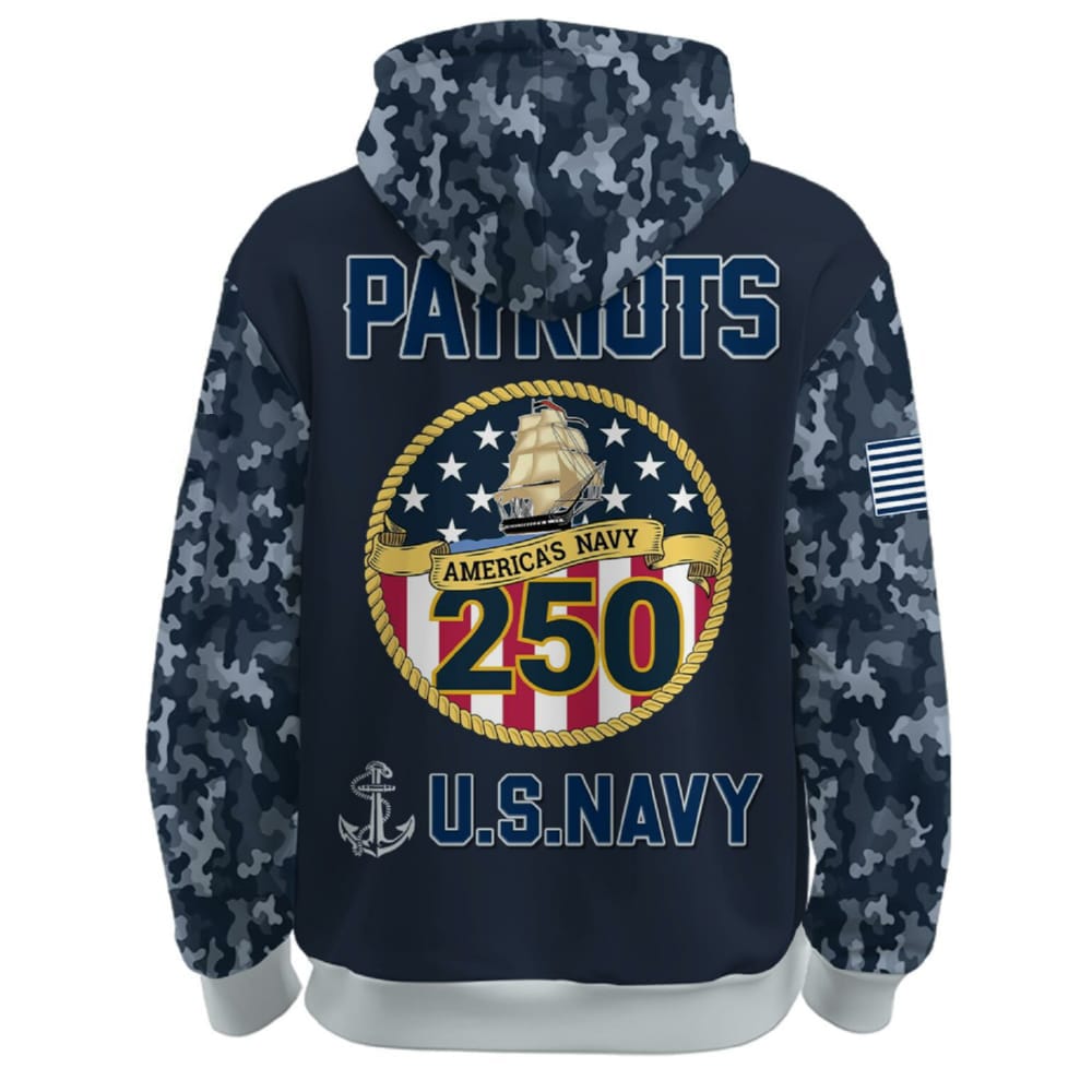 Patriots US Navy 250th Birthday Celebration Hoodie 2025 Patriots US Navy 250th Birthday Celebration Hoodie 2025
