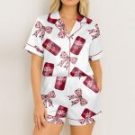 Pepper Drink Pink Coquette Bow Satin Pajamas