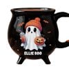 Personalized Cute Ghost Boo Halloween Cauldron Mug