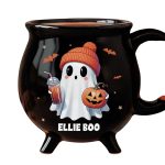 Personalized Cute Ghost Boo Halloween Cauldron Mug