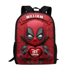 Personalized Deadpool Red Warrior Themed School Bag