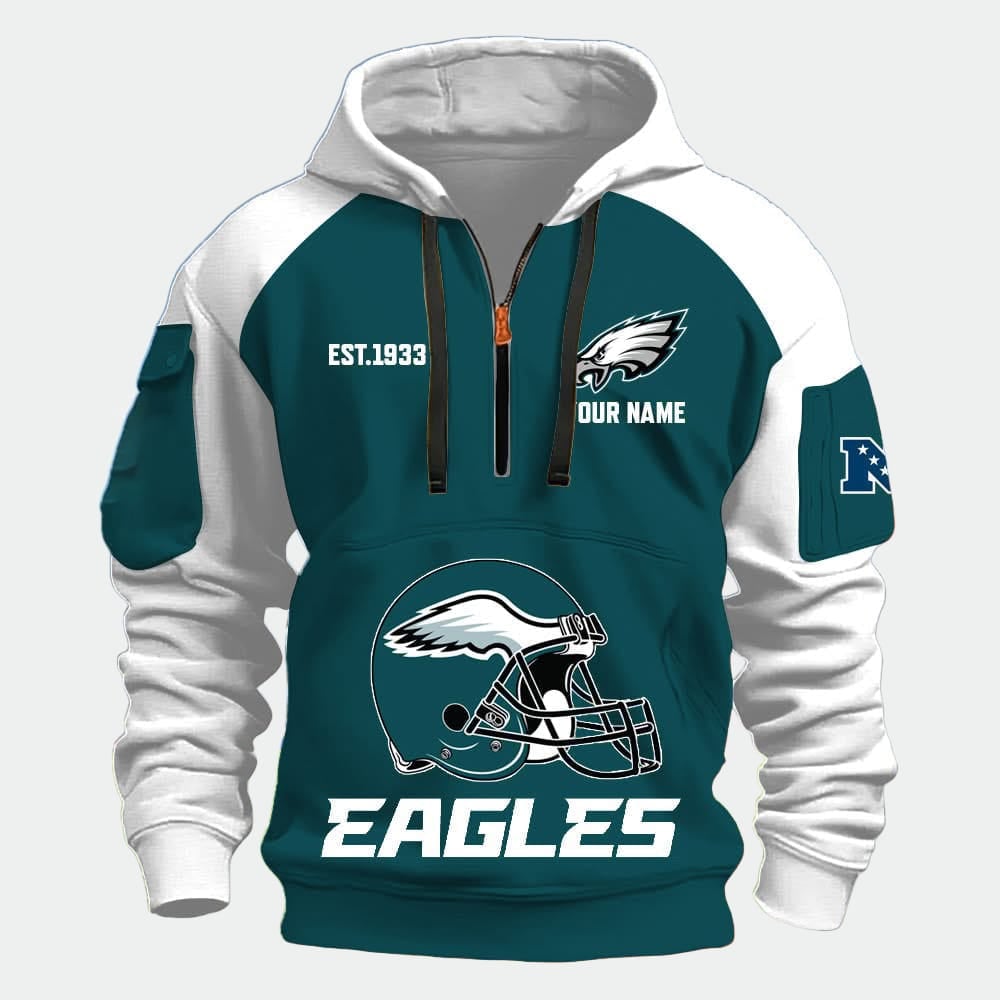 Personalized Eagels Est 1933 Quarter Zip Hoodie Personalized Eagels Est 1933 Quarter Zip Hoodie