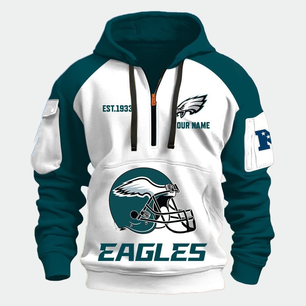 Personalized Eagels Est 1933 Quarter Zip Hoodie Personalized Eagels Est 1933 Quarter Zip Hoodie