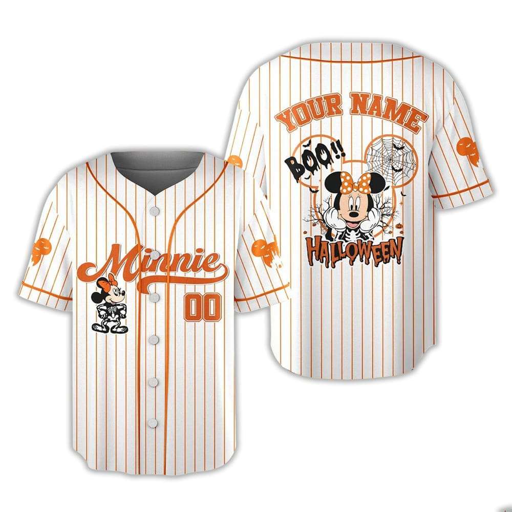 Personalized Minnie Boo Halloween Baseball Jersey Personalized Minnie Boo Halloween Baseball Jersey