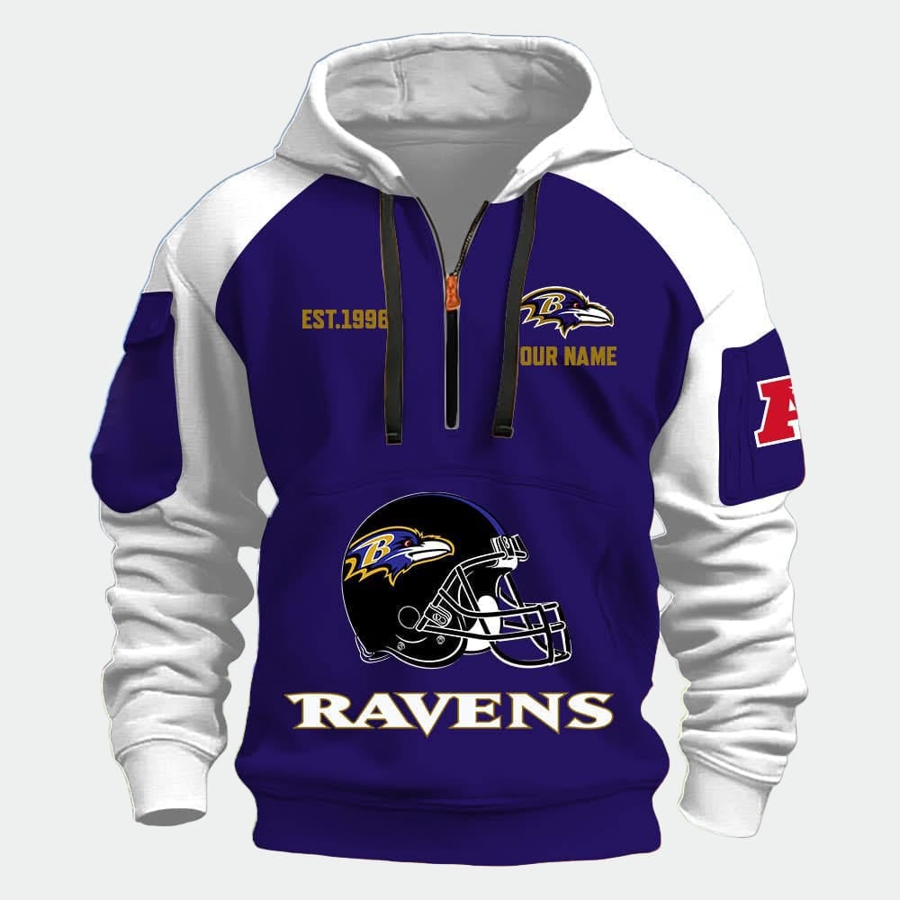 Personalized Ravens Est 1996 Quarter Zip Hoodie Personalized Ravens Est 1996 Quarter Zip Hoodie