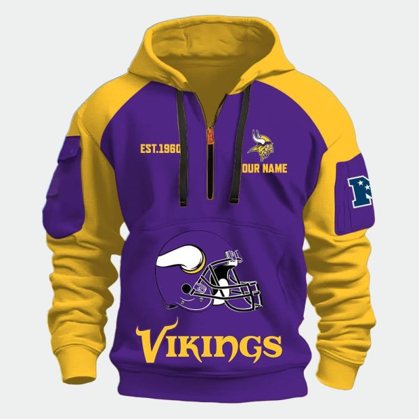 Personalized Vikings Est 1960 Quarter Zip Hoodie