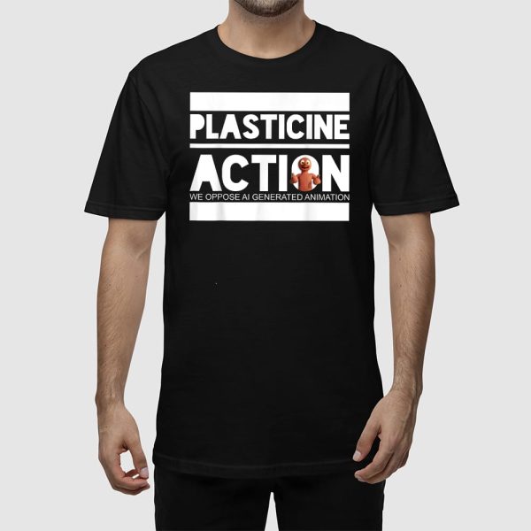 Plasticine Action We Oppose AI Generated Animation Shirt