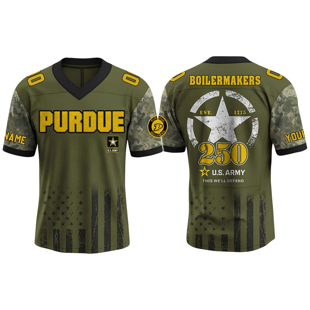 Purdue Boilermakers US Armys 250th Birthday Celebration Jersey Purdue Boilermakers US Army's 250th Birthday Celebration Jersey