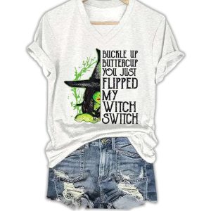 Halloween Buckle Up Buttercup You Just Flipped My Witch Switch Shirt3